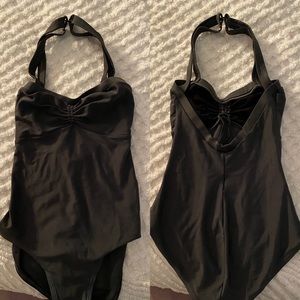 DARK GREY HALTER LEOTARD